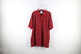 Vintage 90s Disney Mens Large Faded Striped Mickey Mouse Knit Golf Polo ... - $39.55