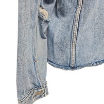 Womens Levi's Denim Trucker Jacket Embroidered Palm Trees Distressed Small image 6