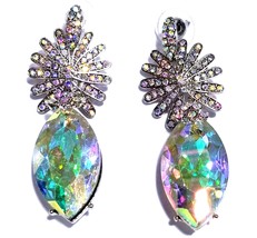 Austrian Crystal Chandelier Earrings, Rhinestone Bridal Jewelry, 2.6 inch Drop E - £30.38 GBP