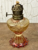 Antique Vintage Lamp Gas Wick Oil Glass Bronze Brass Art Deco Lamps Rare - £39.15 GBP