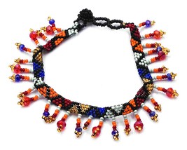 Mia Jewel Shop Czech Glass Seed Bead Dangle Frill Fringe Tribal Pattern Anklet - - £15.31 GBP