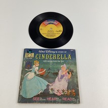 Walt Disney Cinderella Storybook Record 7&quot; Vinyl Film Songs 33 RPM Vinta... - $276.37 MXN