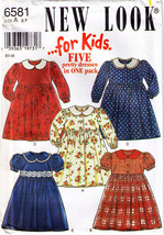 Child&#39;s DRESSES New Look Pattern 6581-nl Size A (2-7) - UNCUT - $12.00