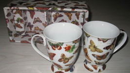 Cups Set of 2 Butterflies 9 oz Matching Box - $19.99