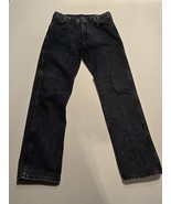 Wrangler Jeans Men&#39;s 36x32 Blue Pants Dark Denim Tag 36x32-VTG - $26.09