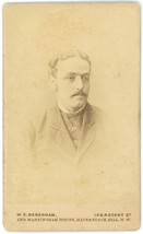 CIRCA 1880&#39;S CDV Handsome Man Moustache Louis Wain? W.E. Debenham London - £50.99 GBP