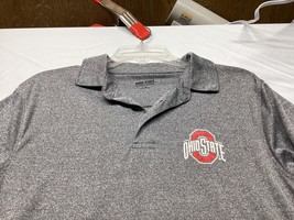 Ohio State Buckeyes Shirt Mens Medium Gray Golf Polo Ohio State Authentic Appare - £8.74 GBP