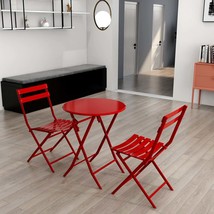 Red Foldable Patio Bistro Set: Table &amp; Chairs - $2,944.92 MXN