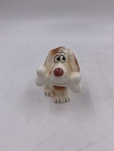 Vintage Papel Puppy Dog with Bone Porcelain Cartoon KnickKnack Made in Japan - £6.88 GBP