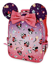 NWT Disney Store Minnie Mouse Girls Backpack Pink 3D Ears Now Unicorns Stars - £25.27 GBP