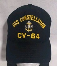Vintage USS Constellation CV-64 Snapback Hat - Pre-owned (Black, One Size) - £12.36 GBP