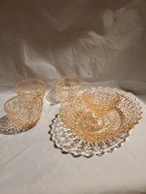 Vintage Jeanette Glass Button and Bows Depression  Glass Mixed Pieces - £30.60 GBP