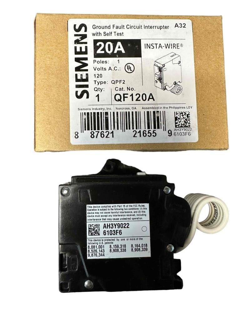 NEW Siemens QF120A 20A 1 Pole Ground Fault Circuit Interrupter Breaker - £31.74 GBP