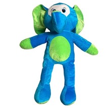 Elephant Blue Green Large Soft Fuzzy Stuffed Animal Plush Doll Peek A Boo Toy - £22.15 GBP