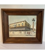 Original Watercolor by A.D. Bassi Mid Century Palazzo Ducale Frame &amp;Glas... - $225.00
