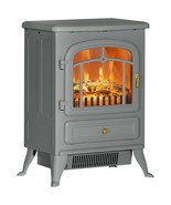 HOMCOM 22&quot; Electric Fireplace Heater Stove, LED Flames, Gray - €113,53 EUR