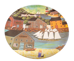 Anacapa  Seaport Dinner Plates Set of 4 Melamine New England Ship 10&quot;  1987 Vtg - £9.41 GBP