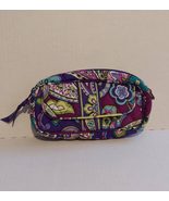 Vera Bradley Cosmetic Makeup Bag with Mirror Heather Purple Paisley Print - $14.84