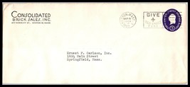 1952 US Cover - Consolidated Brick Sales, Boston, Massachusetts G13 - £2.33 GBP