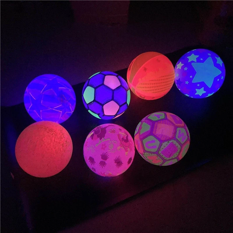 Glowing Rubber Ball Inflatable LED Football Kick Ball Soft Outdoor Night Toy - £11.89 GBP