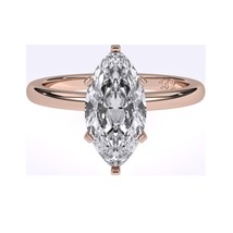 1CT Marquise Cut Solitaire F-G Color with VS/ SI Clarity Lab-Grown Ring. - £761.74 GBP
