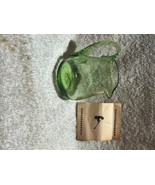 Jamestown Glass House, VA Small Green Hand-Blown Glass Pitcher W/Paperwork - $188.46 MXN