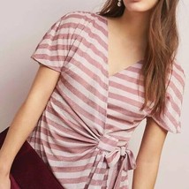 Eva Franco Anthropologie Sweetwater Wrap Top Pink Size M NWT - £38.66 GBP