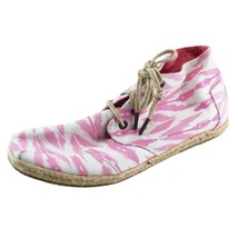 Toms Fashion Sneakers Pink Lace Up Shoes Fabric Women 9 Medium - $21.78