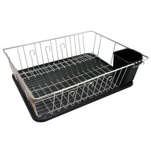 Better Chef 16 Inch Chrome Dish Rack With Black Draining Tray - £53.20 GBP