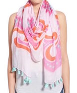 Kate Spade New York Tassel Oblong Scarf Sweet Valentine Pink $138 New - £95.81 GBP