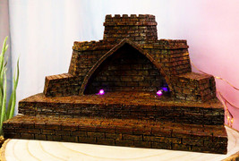 Ebros Medieval Castle Archway Fortress LED Light Display Stand For Miniature - £43.95 GBP