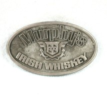 Vintage 1977 Murphy&#39;s Irish Whiskey Belt Buckle Pewter Metal Oval Advert... - $29.99