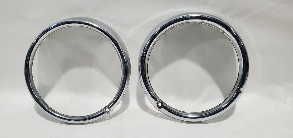 1972 Volkswagen Beetle OEM Pair Chrome Headlight Trim 90 Day Warranty! F... - $24.75