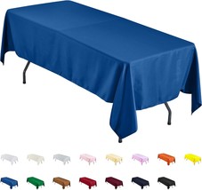 Rectangle Tablecloth 60x84 Inch Royal Blue Washable Polyester Rectangula... - $24.80