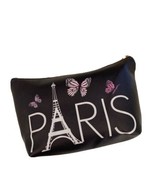 Paris Eiffel Tower black cosmetic make up bag - $12.86