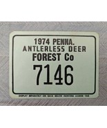 1974 Penna Antlerless Deer 7146 Forest Co Cardboard Hunting License Penn... - £20.29 GBP