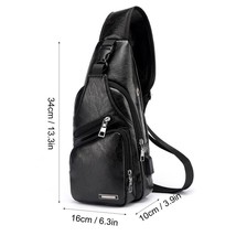 Crossbody Chest Bags For Men PU Leather Shoulder Sling Bag Sling Bags Shoulder B - £67.88 GBP