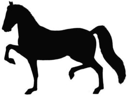 Hackney Horse or Pony Trotting Equine Decal Black Silhouette Profile Sti... - $94.05 MXN