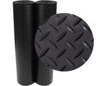 Diamond-Plate Rubber Flooring Rolls - 3 Mm X 4 Ft X 2 Ft Rolls - Black - £25.50 GBP
