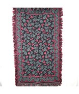 Small Throw Rug Or Table Runner Holly Berry And Leaf Design Woven Fabric... - £15.26 GBP