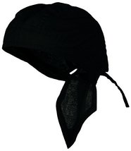 Doo Rag Du Rag Do Cotton Bandana Head Wrap Solid Color Chemo Cap (Black) - £7.83 GBP