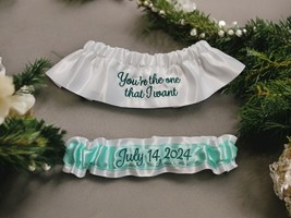 You&#39;re the one that I want Bridal Wedding Garter Set Your Colors Embroid... - $29.00