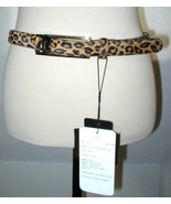 New Womens Designer Escada NWT $495 Leopard Belt Leather Logo Fur 70 27.... - £385.48 GBP