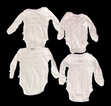 Honest Company Newborn Bodysuits Lot of 9 Organic Cotton Mittens White image 5
