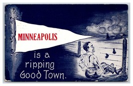 Fumetto Gagliardetto Greetings Minneapolis Minnesota Mn È Un Buono Città DB - £5.50 GBP