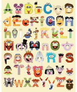 counted Cross Stitch Pattern Alphabet Muppets characters 272*339 stitche... - $3.99