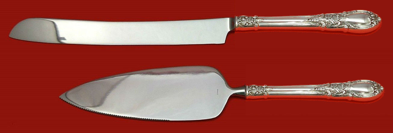 American Victorian by Lunt Sterling Silver Wedding Cake Set Server 2pc Custom HH Item image 2