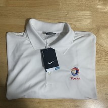 NWT Nike Golf Men&#39;s XL White Dri-Fit Polo Shirt Embroidered TOTAL - $589.39 MXN