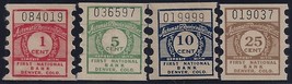 Automatic Receiving Teller Savings Bank Stamps Denver, CO. 1c,5c,10c,25c... - $17.99