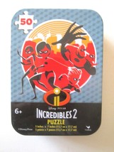 Disney Pixar Incredibles2  Age 6+ 5&quot; X 7&quot; 50 Pcs Puzzle W/Tin Box Gift S... - £5.54 GBP